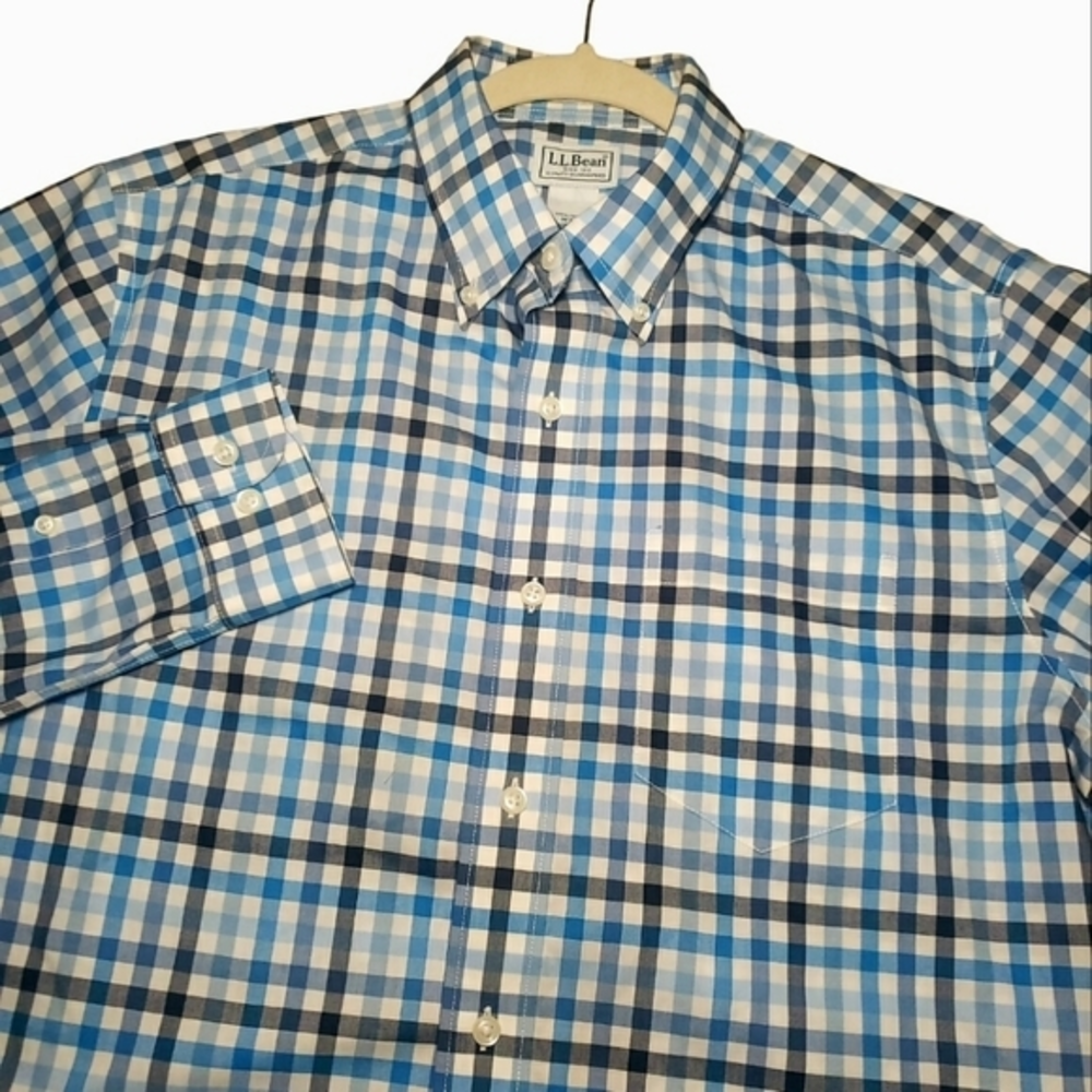 L.L.Bean Men'sā Long Sleeve Button-down Checked Plaid Size Medium